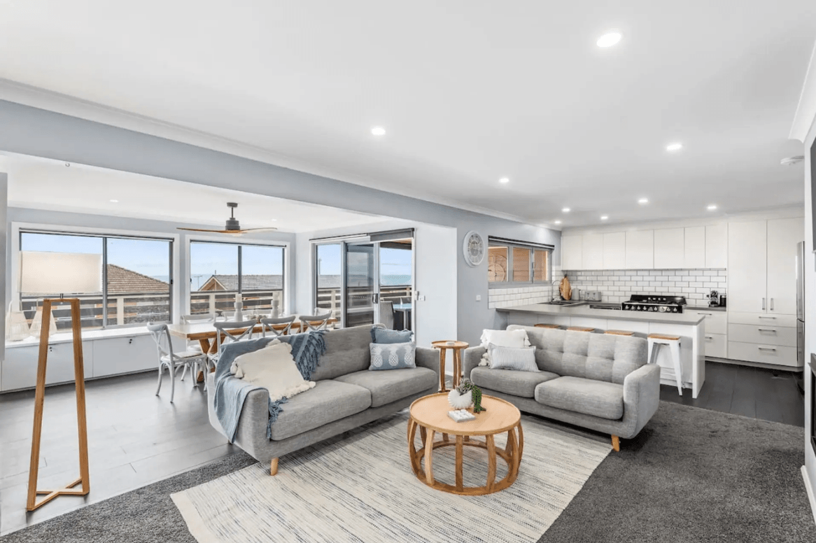 Hood Road beach house spacious open plan living
